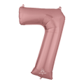 Globo 36" Numero 7 Oro Rosa C/1