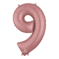 Globo 36" Numero 9 Oro Rosa C/1
