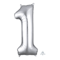 36" Balloon Number 1 Silver C/1