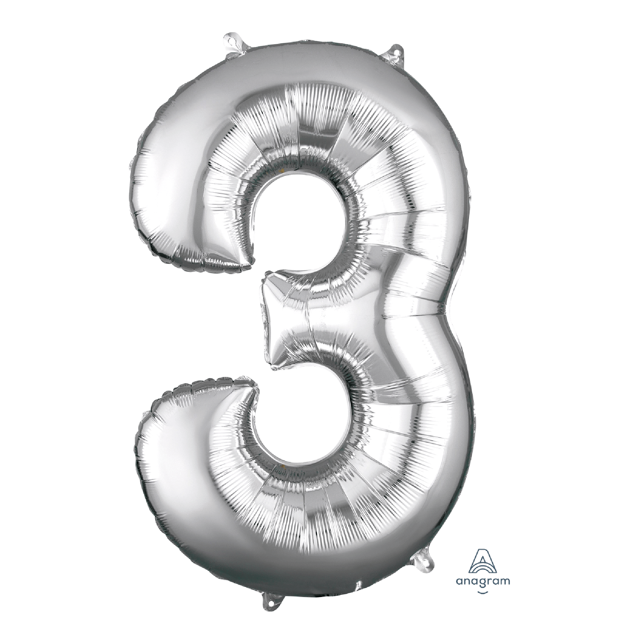 Globo 36" Numero 3 Plata C/1
