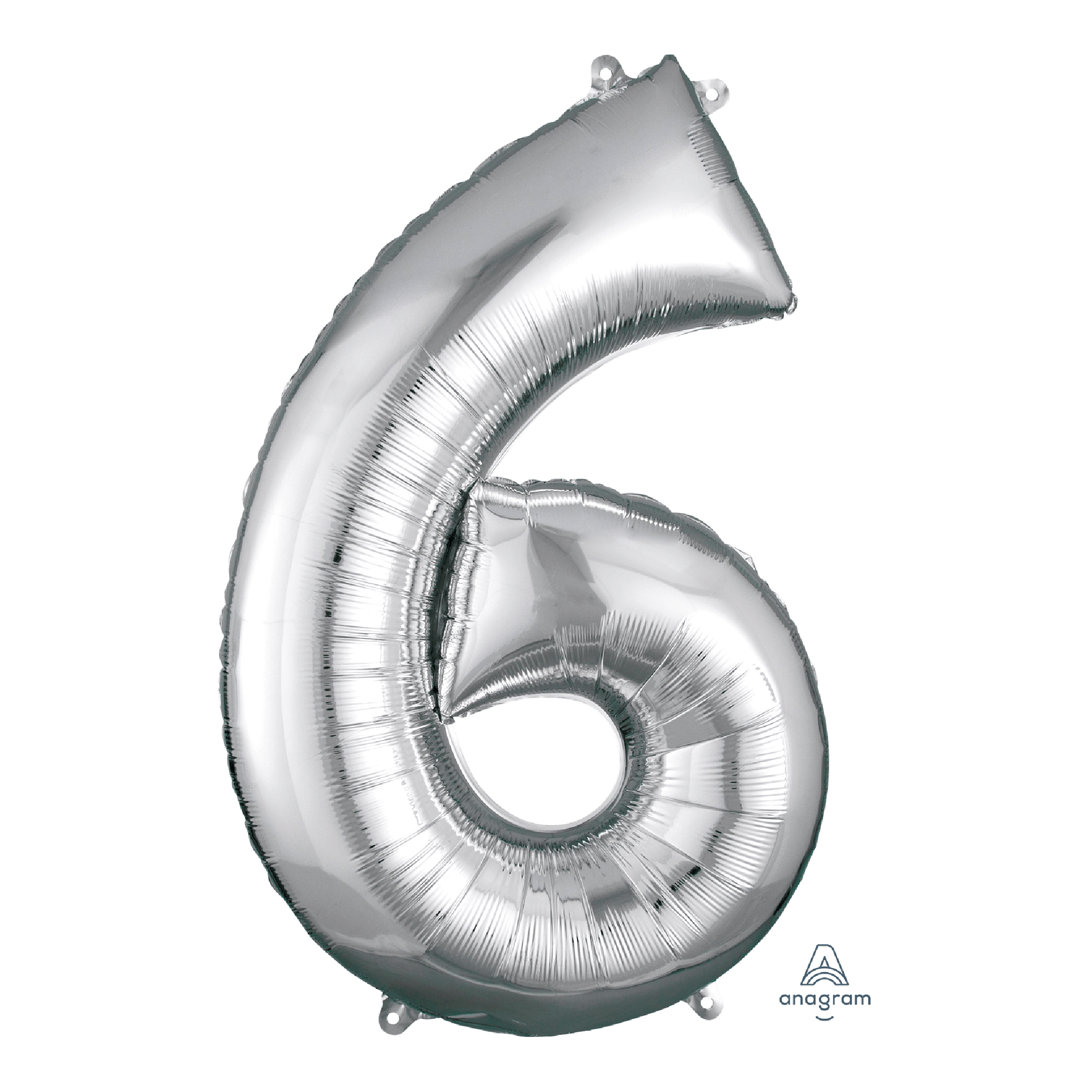 Globo 36" Numero 6 Plata C/1