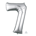 Balloon 36" Number 7 Silver C/1