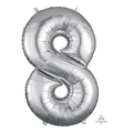 Globo 36" Numero 8 Plata C/1