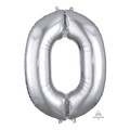 36" Balloon Number 0 Silver C/1