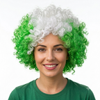 Peluca Afro Verde Blanco C/1