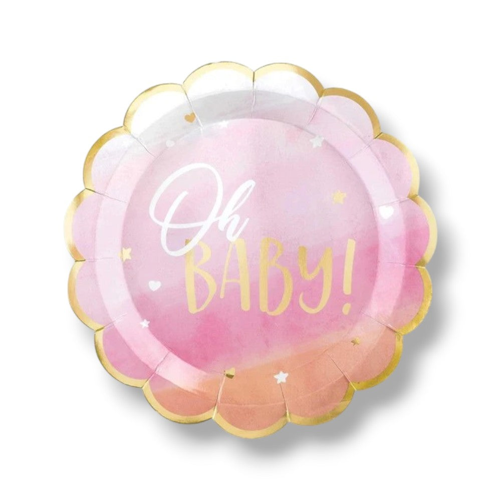 10" Oh Baby Pink Plate C/8
