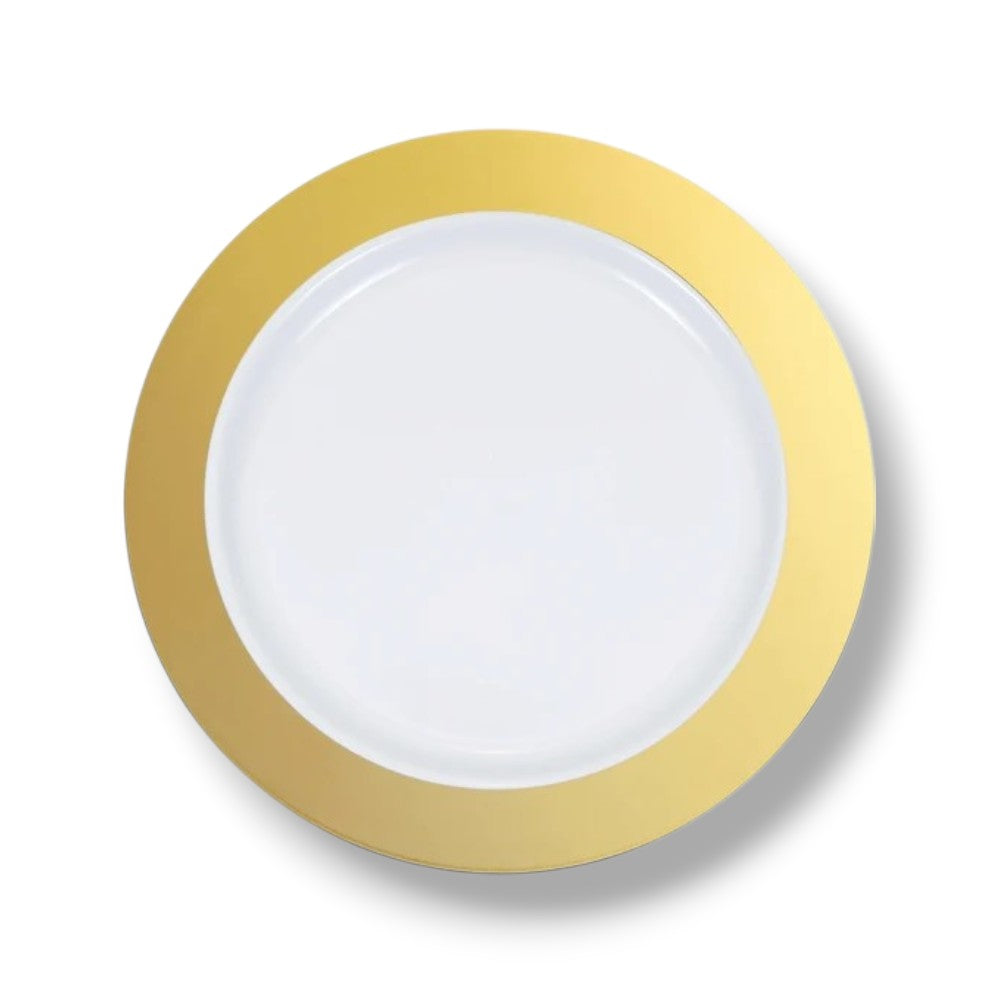 Plato 10" Plastico Rigido Gold Rim C/10