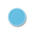 7" Round Blue Plate with White Rim C/8