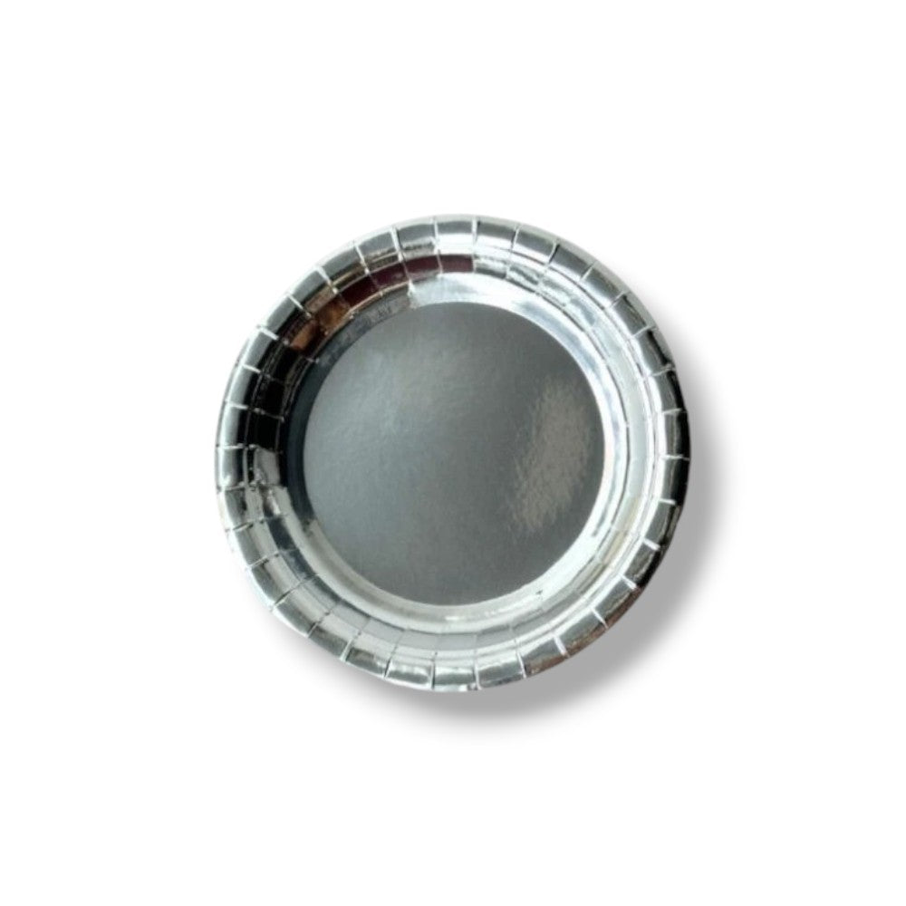 Plato 7" Redondo Plata C/8