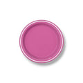 Plato 7" Redondo Rosa Contorno Blanco C/8