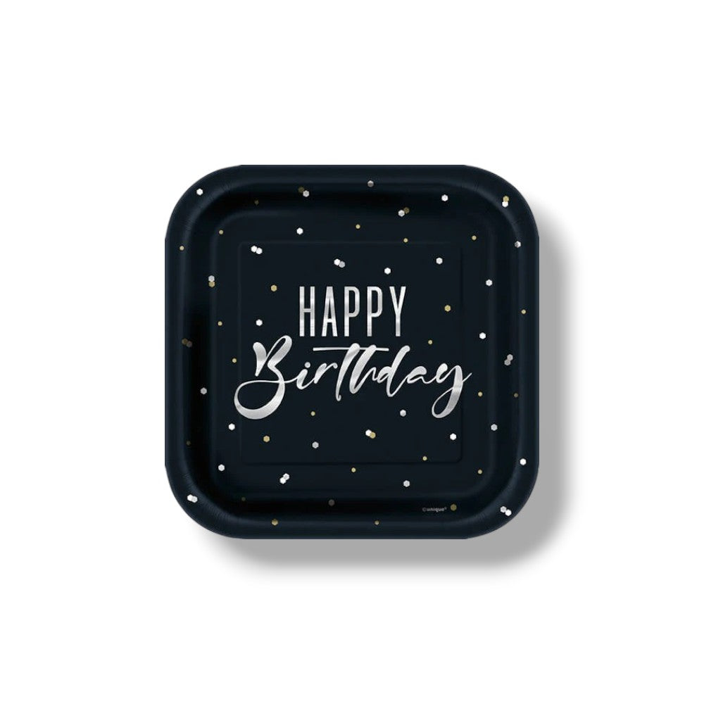 Plate 7" Silver Happy Birthday C/8