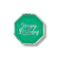 Plato Hexagonal  7" Silver & Bright Happy Birthday C/8