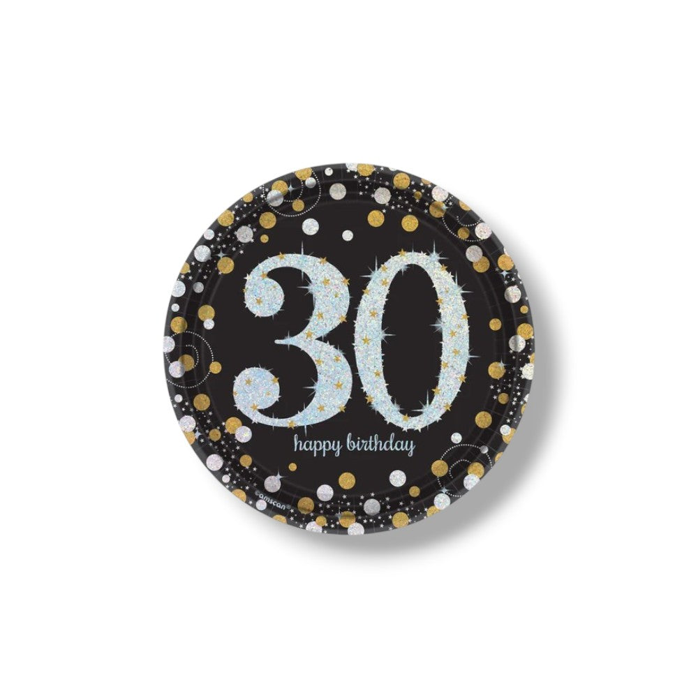 7" Sparkling Celebration Plate 30 C/8
