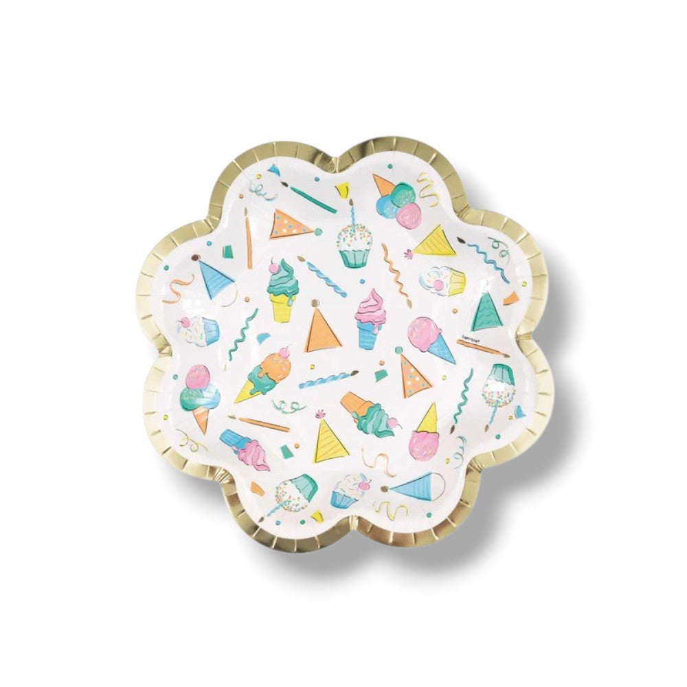 Plato 8" Pastel Birthday Sweets C/8