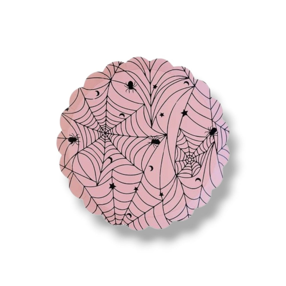 8" Pink Spider Web Plate C/8