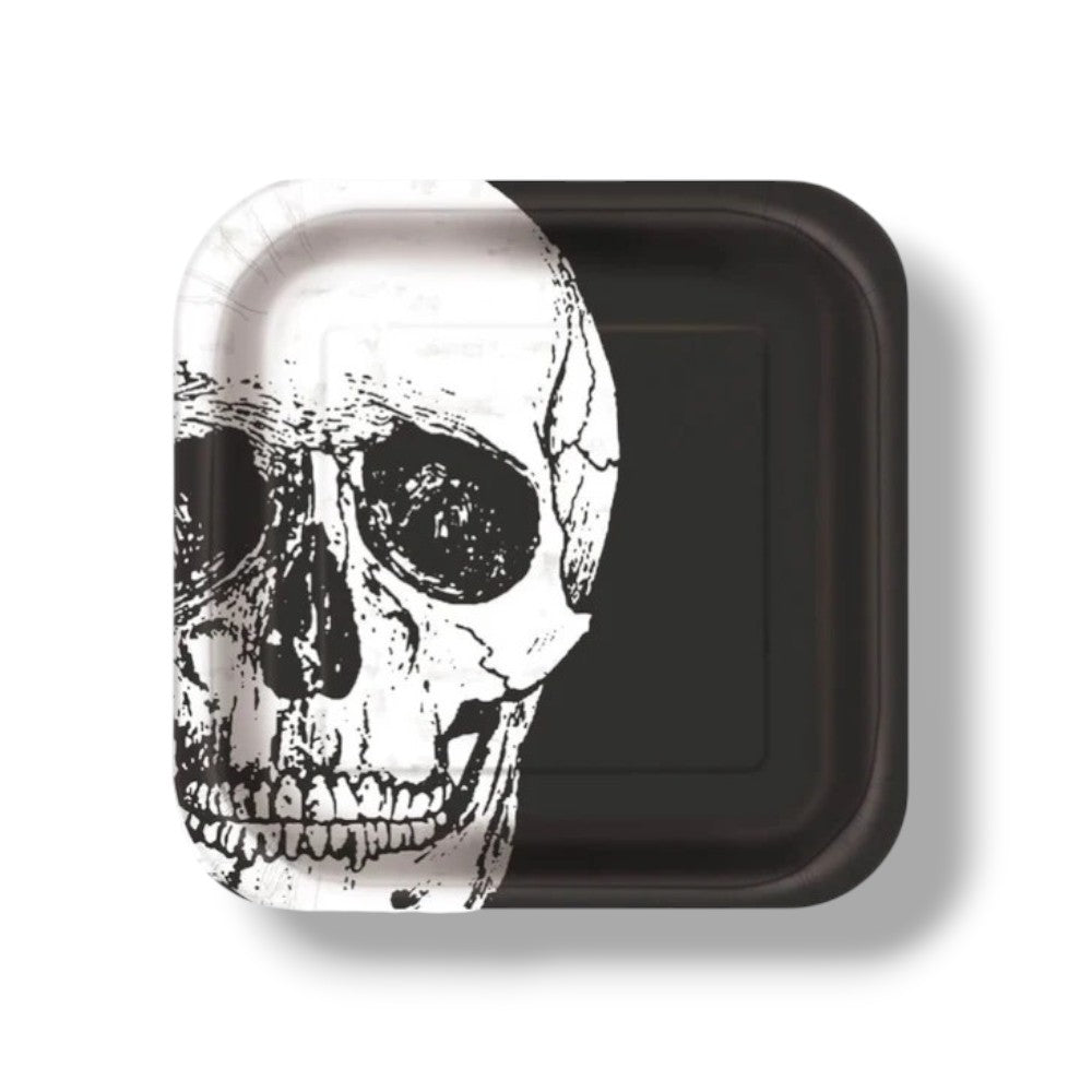 Plato 9" Black White Skulls C/8