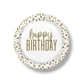Plato 9" Confetti Gold Birthday C/8