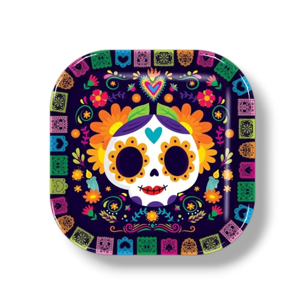 Plato 9" Dia de Muertos C/6