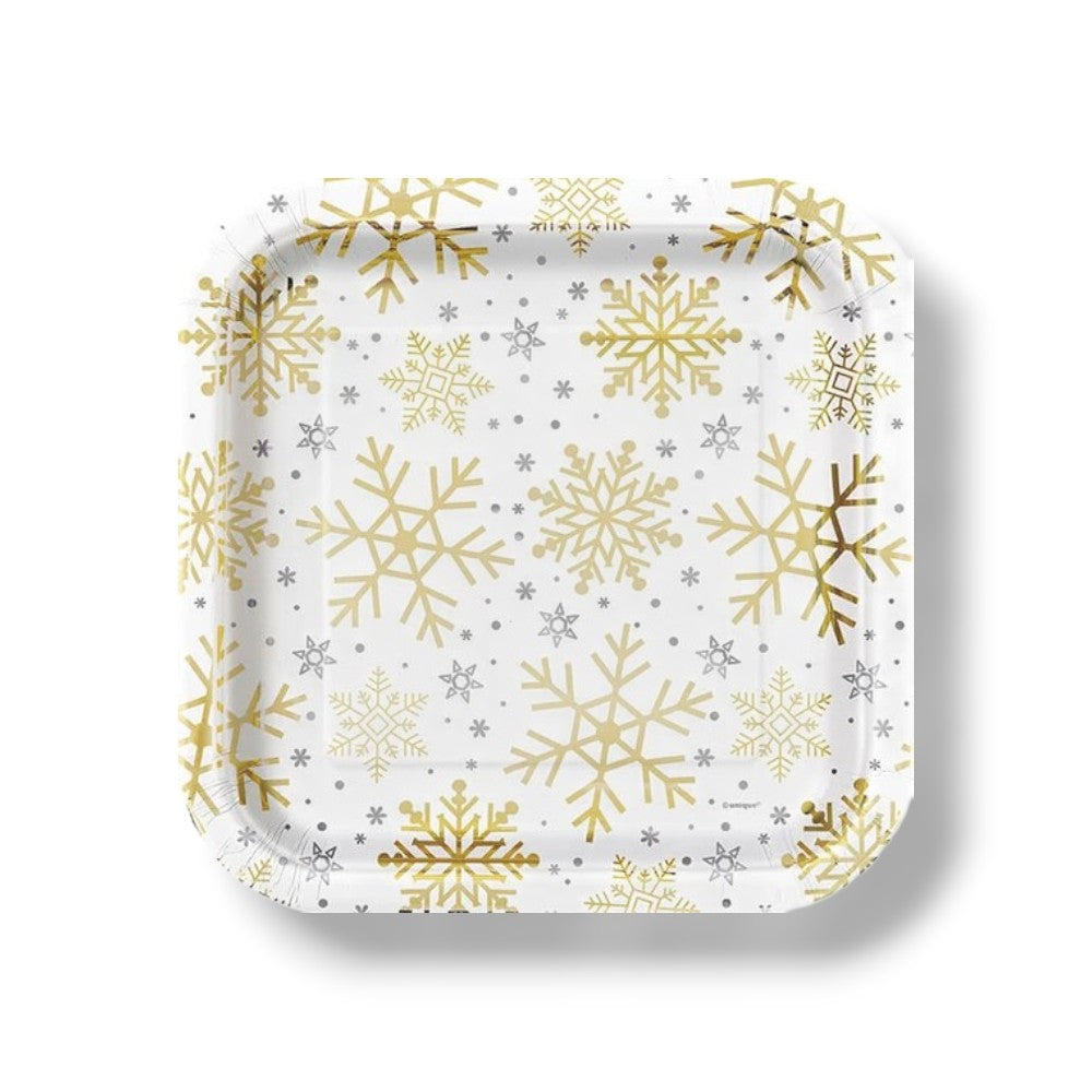 Plate 9" Silver &amp; Gold Holiday C/8