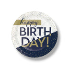 Plato 9" Happy Birthday Navy & Gold C/8