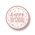 Plato 9" Happy Birthday Rose Gold C/8