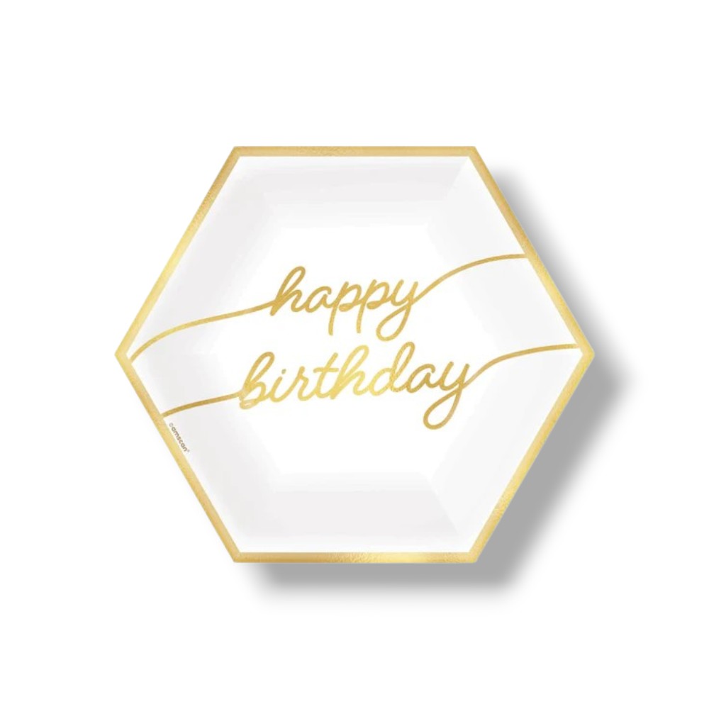 Plato 9" Hexagonal Golden Age Birthday C/8