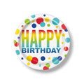 Plato 9" Rainbow Spots Birthday C/8