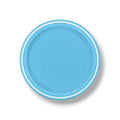 9" Round Blue Plate with White Rim C/8