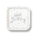 Plato 9" Silver Happy Birthday C/8