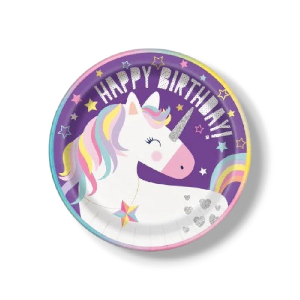 9" Unicorn Happy Birthday Plate C/8