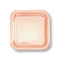 9" Square Rose Gold Foil Plate C/8