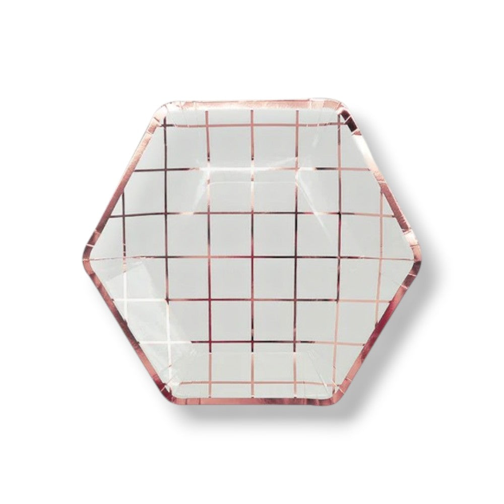 9" Rose Gold Grid Plate C/8
