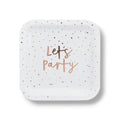 Plato 9" Foil Let's Party Rose Gold C/8
