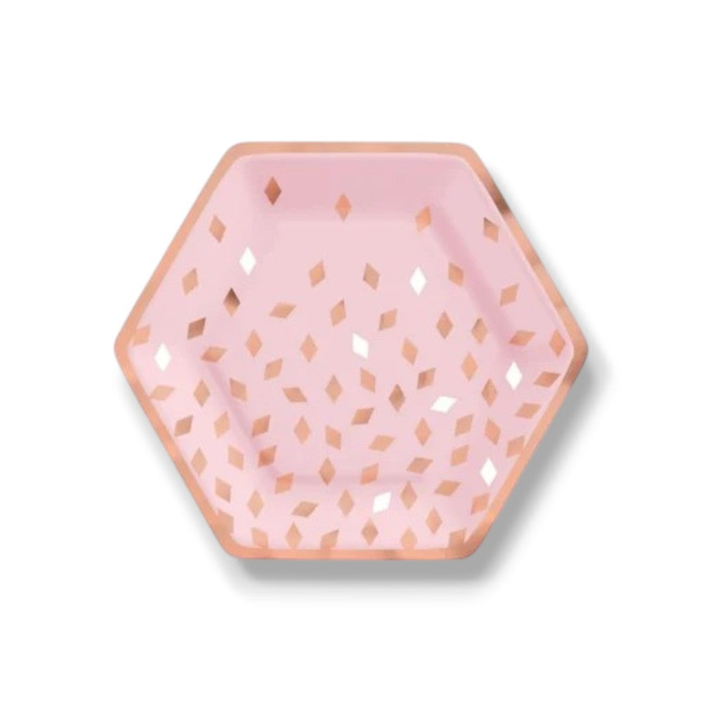 Plato 9" Hexagonal Blush Birthday C/8