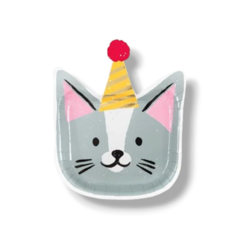 Pawty Animals Cat Figure Plate C/8