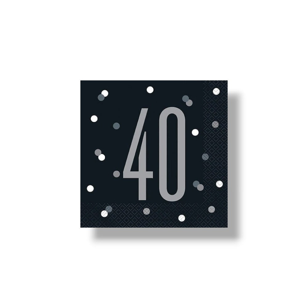 Napkin G 40 Black &amp; Gray C/16