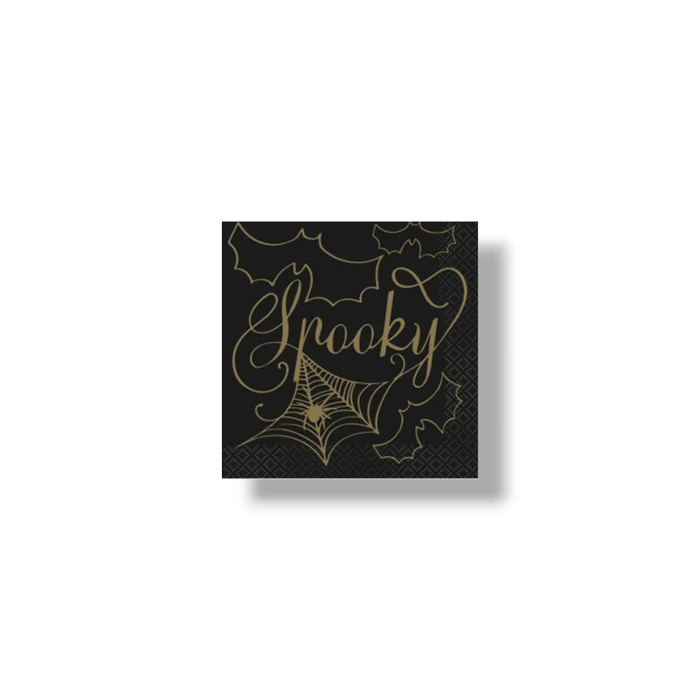CH Black &amp; Gold Spider Napkin C/16