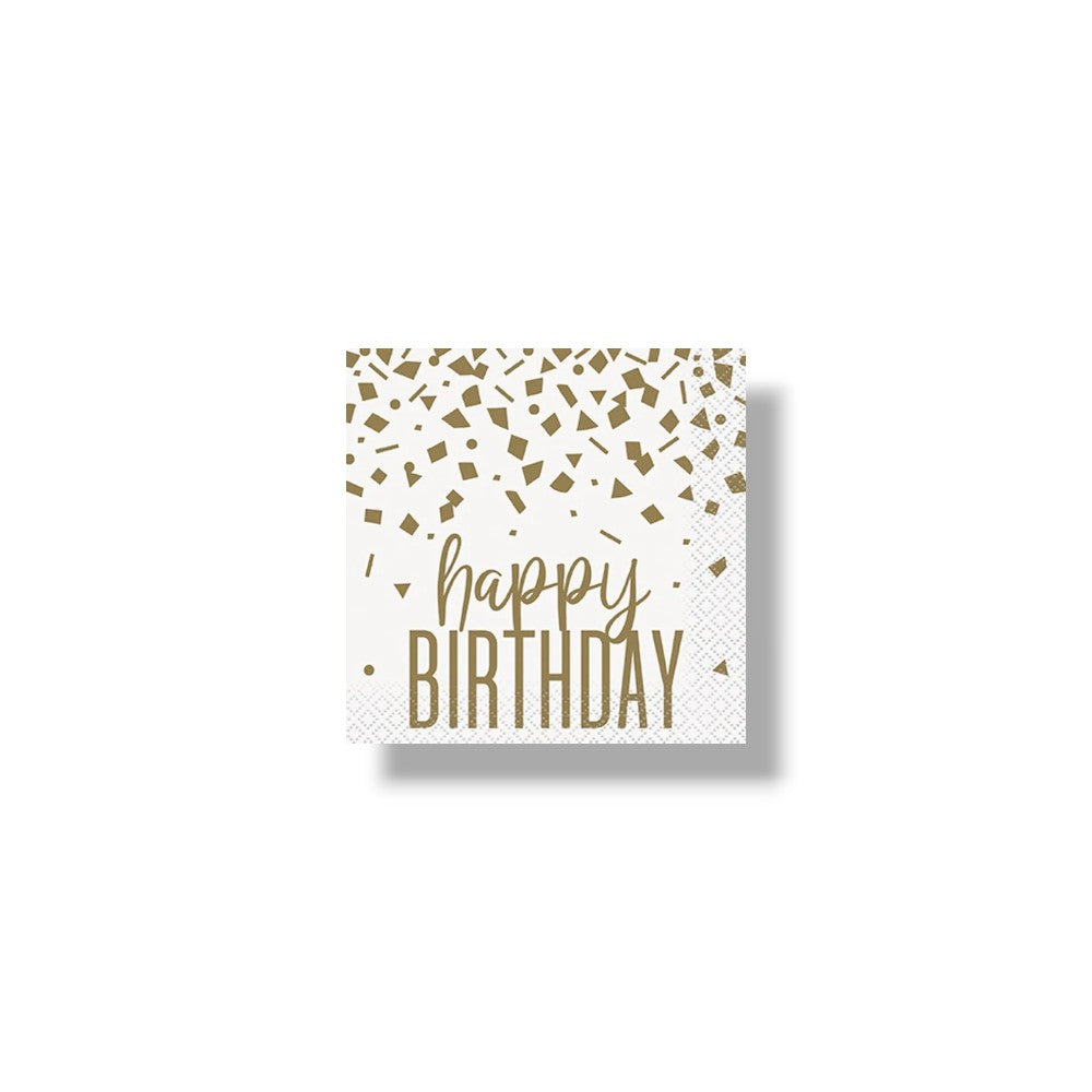 Servilleta CH Confetti Gold Birthday C/16