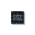 CH Happy Birthday Napkin Black &amp; Gray C/16