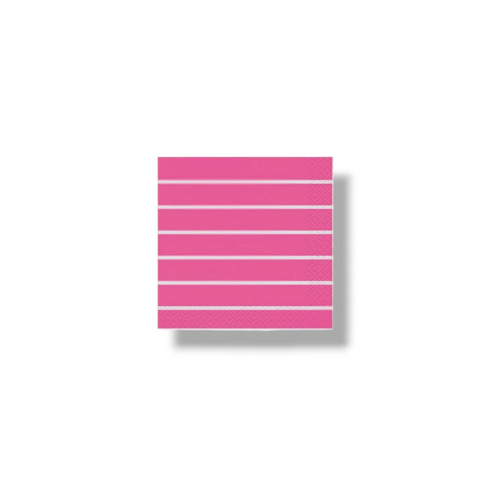 Small Pink Napkin with White Stripes (16 count)
