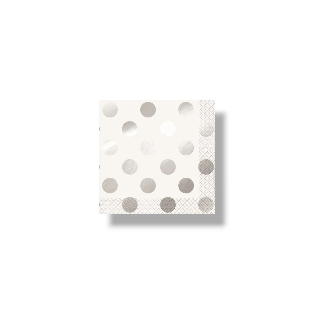 Servilleta Ch Silver Dots Pois C/16