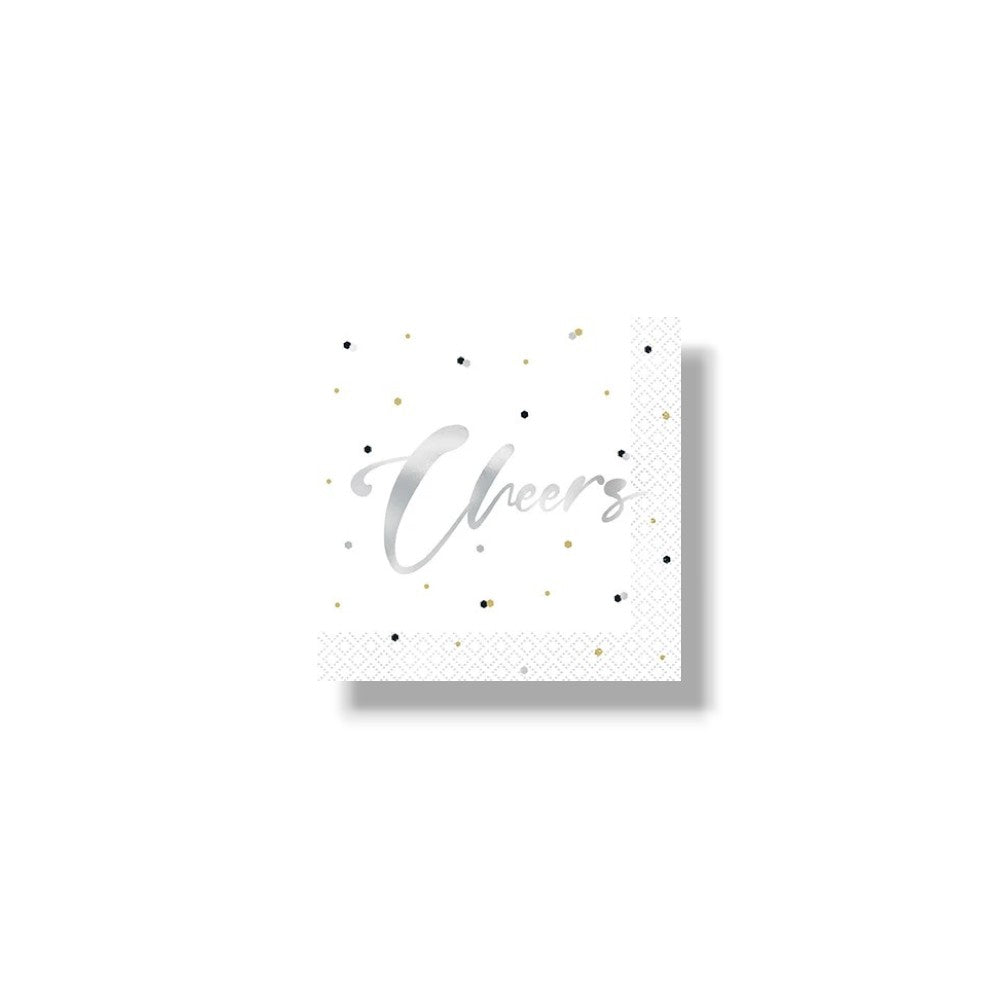 CH Silver Happy Birthday Cheers Napkin C/16