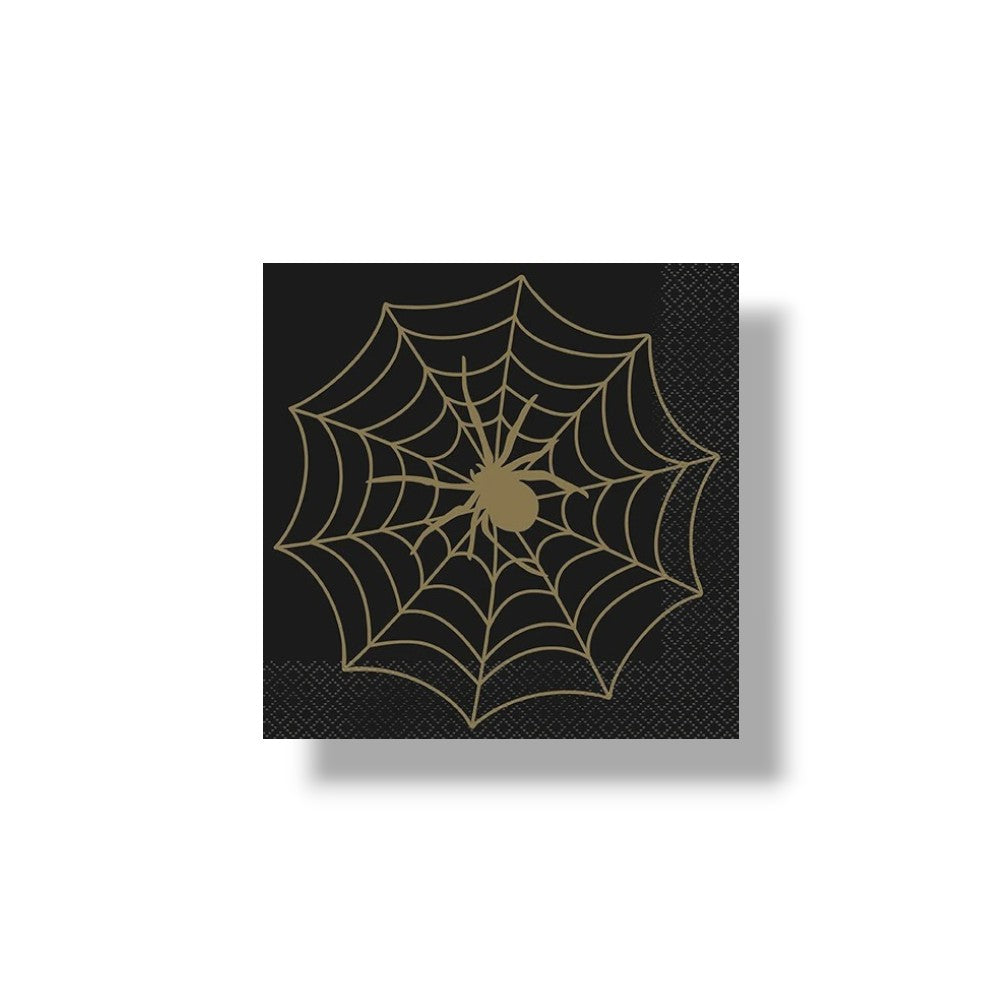 Servilleta G Black & Gold Spider Web C/16