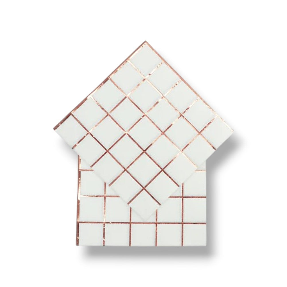 Servilleta G Cuadricula Rose Gold  C/16