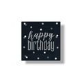 Napkin G Happy Birthday Black &amp; Gray C/16