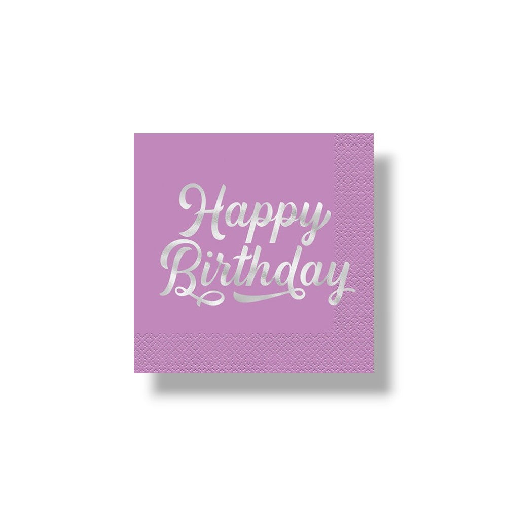 Servilleta G Silver & Bright Happy Birthday C/16