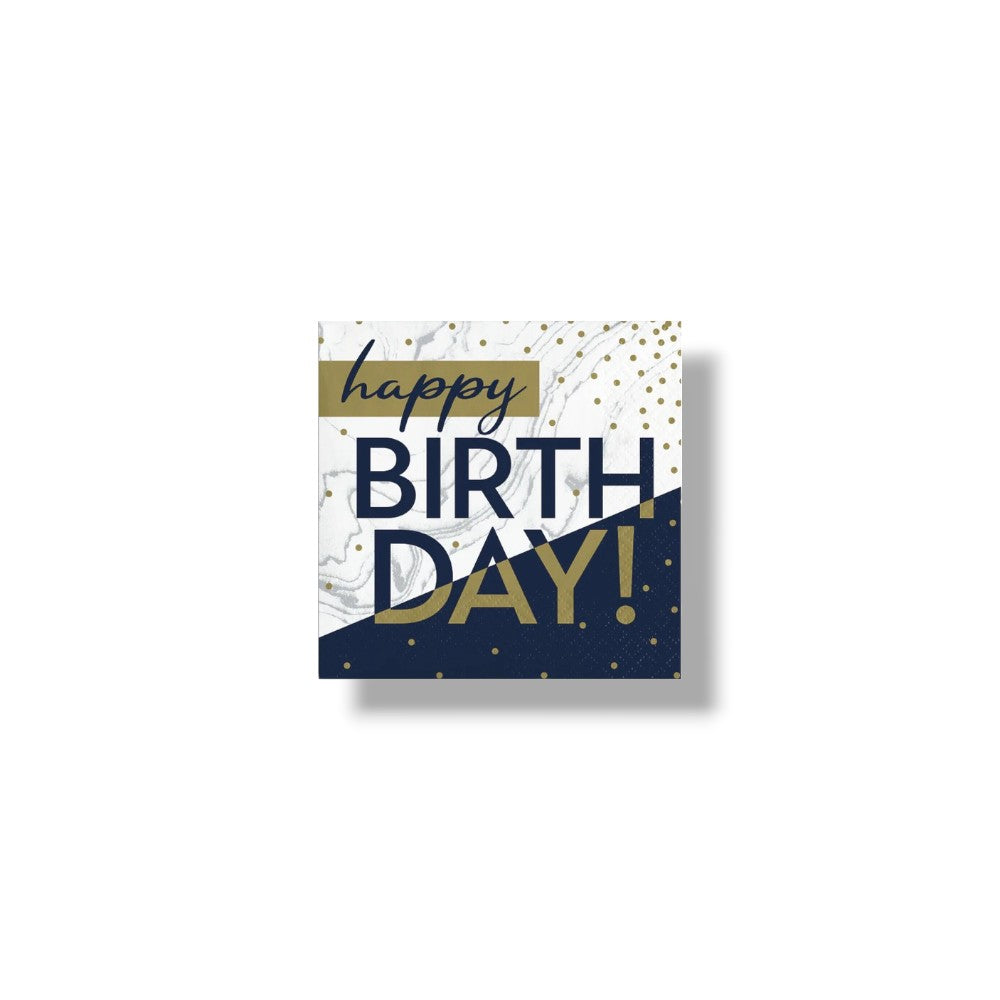 Servilleta CH Happy Birthday Navy & Gold C/16