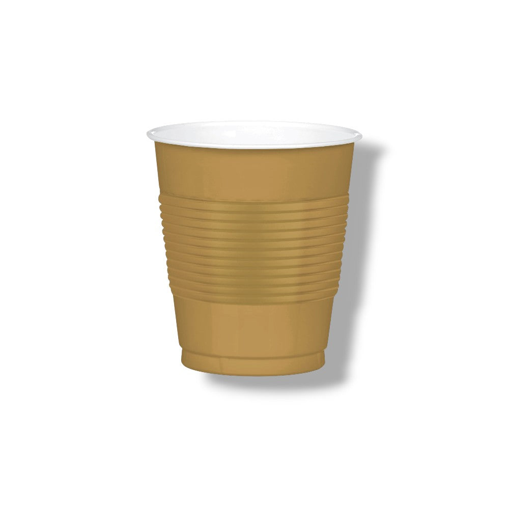 Vaso Plastico 12oz Oro C/20