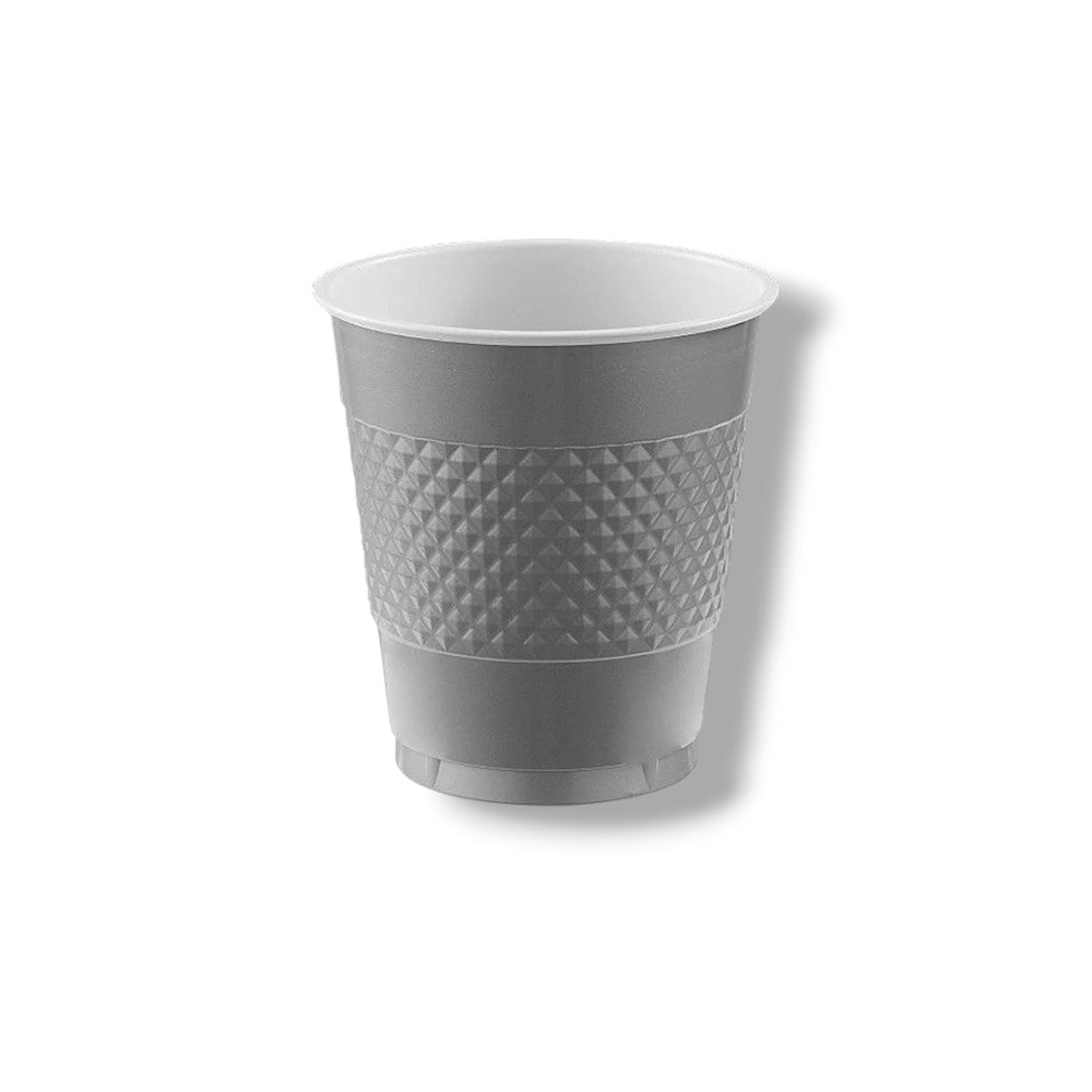 Vaso Plastico 12oz Plata C/20