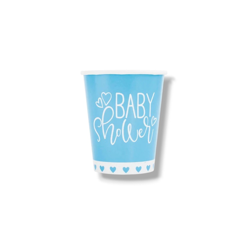 Vaso 9oz Baby Shower Blue Hearts C/8